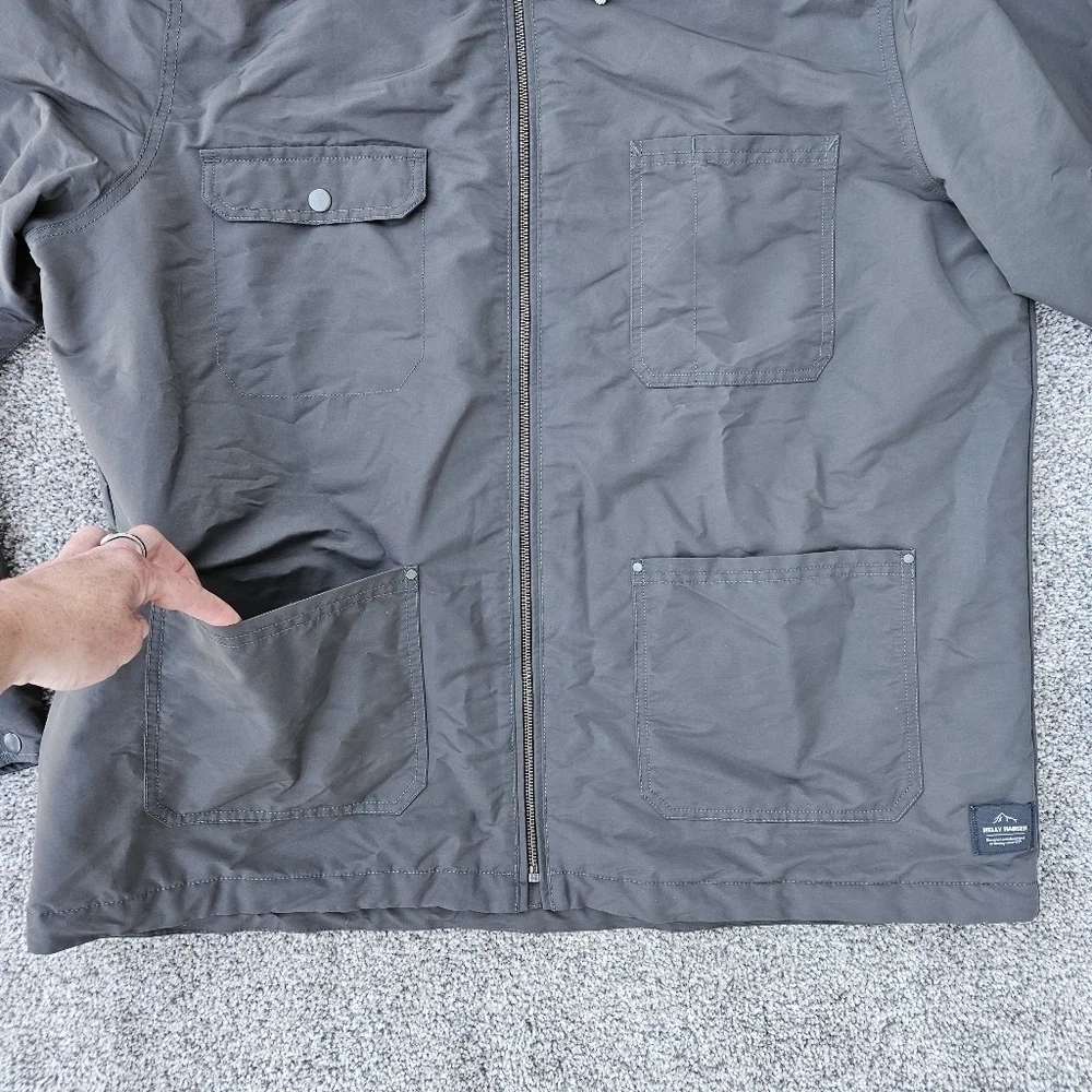 Helly Hansen Meyer Insulated Jacket Gray Green Zip Up Coat Men's Size XXL 2XL